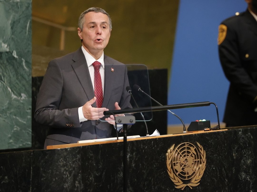 Le président suisse Ignazio Cassis a prononcé mardi son discours lors du 77e débat général dans la salle de l’Assemblée générale au siège des Nations unies à New York.