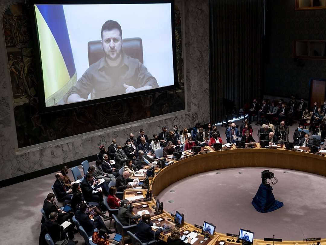 Volodymyr Zelensky s'est adressé par vidéo au Conseil de sécurité de l'ONU (archives).